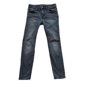 Gap Kids Boys 10 Regular Stretch Skinny Faded Black Denim Jeans Adjustable Waist